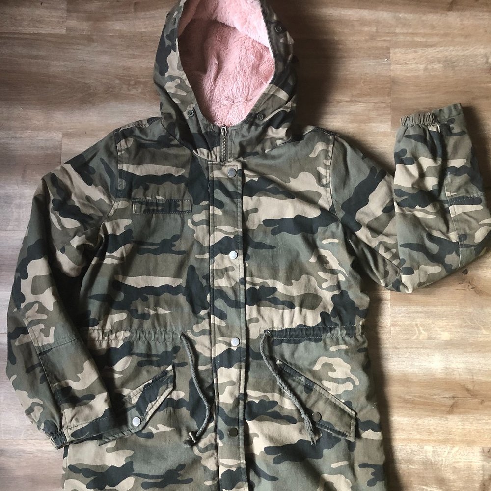 CI SONO- Faux Fur Lining Camo Jacket
